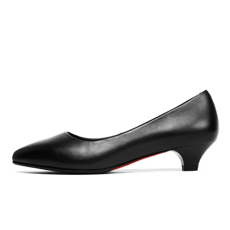 Женская обувь 2019 г. Черные туфли на высоком каблуке из воловьей кожи высокого