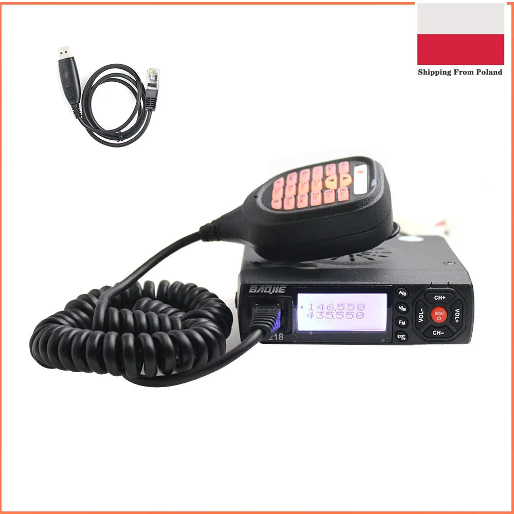 Baojie BJ-BJ-218 Z218 KT8900 Dual Band VHF UHF Mobile Radio BJ 218 Transceiver 20 / 25W Auto Walkie Talkie 10 KM Mini Ham Radio