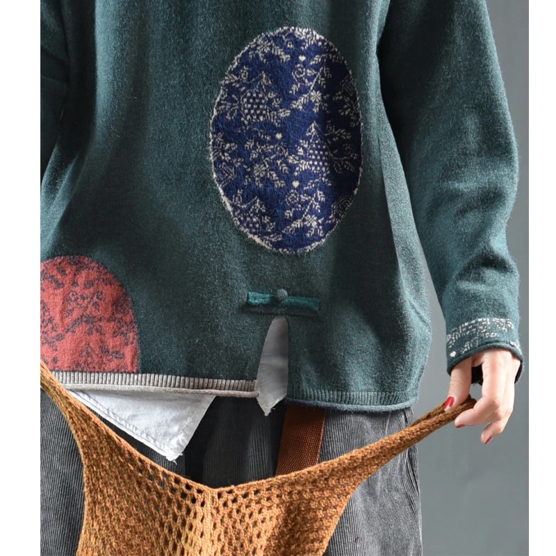 Осенне-зимний женский свитер вязанные свободные пуловеры в стиле ретро новинка