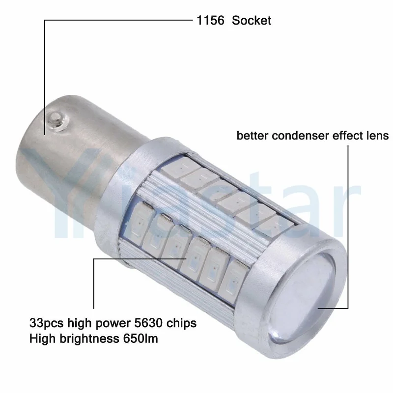 100 шт 1156 1157 7440 7443 P21W BA15S 33 SMD 5630 5730 СВЕТОДИОДНЫЙ Автомобильный резервный светильник