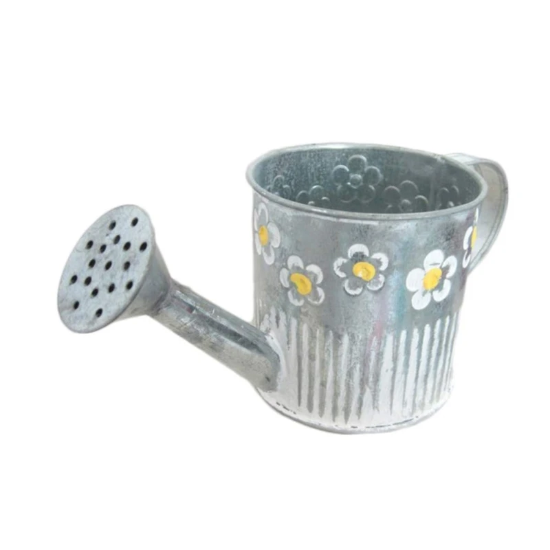 

Vintage Metal Iron Barrel Retro Flower Pot Bucket Home Decoration Watering Can Garden Plant Pot Gardening Potted Flowerpot