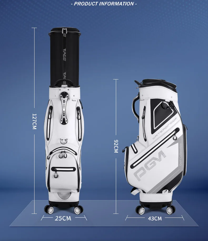 PGM Golf Club Bag Patent Standard Package Men's Aviation Ball Bag Waterproof Telescopic Bag Flat Push Four Wheels 360° Rotation