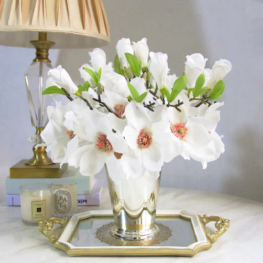 82 см 4 головки духи магнолия хлопок имитация цветов свадебные для сада офиса