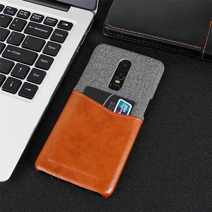 One Plus 6 6T Case Luxury Leather Soft Fabric Thin Light Card Slot Holder Hard Back Cover for Oneplus Oneplus6 Funda Coque | Мобильные