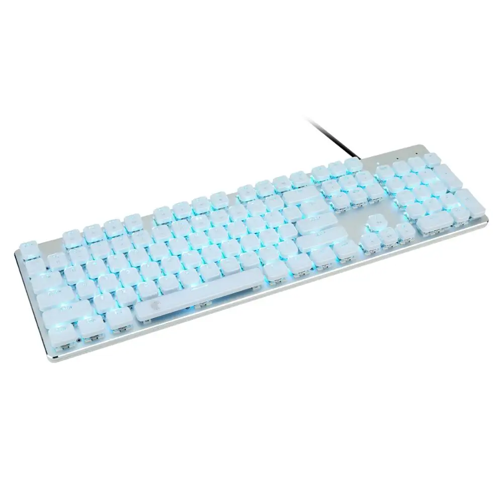 

Low Profile Crystal Mechanical Keyboard Full Size 104 Keys E-Element OA Blue Led Backlit Wired Keyboard