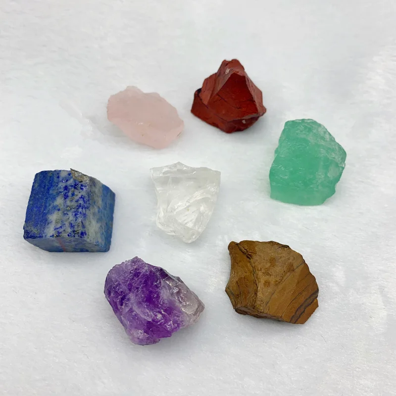 7 шт. Натуральный Камень Чакра Фиолетовый Кристалл кварц Лазурит чокер рейки