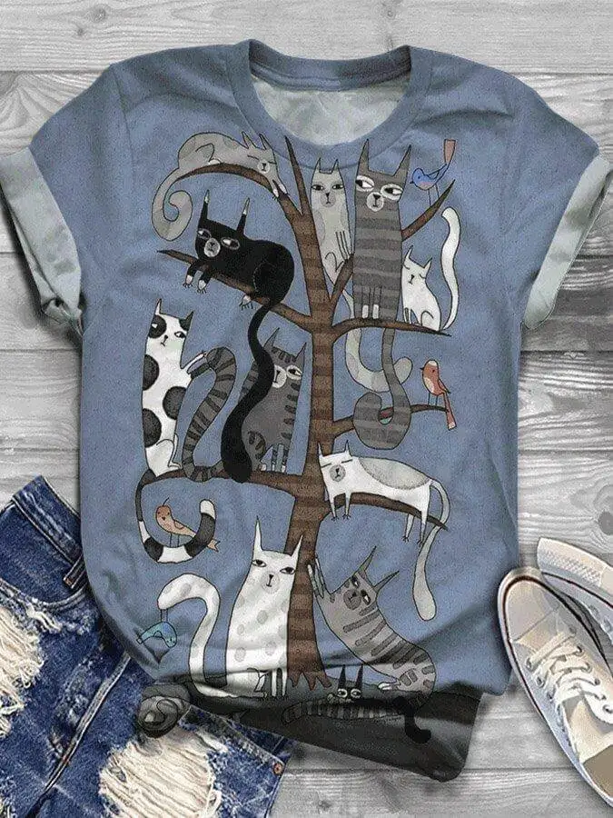 

Women Cartoon Donkey Printed T-shirt Short Sleeve Animal Print T-shirt O-neck Casual Tops Tee Women 2020