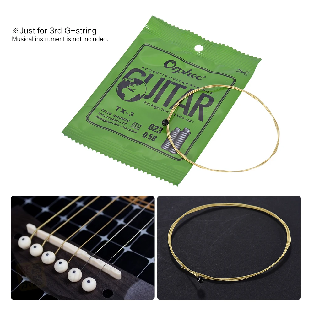 Orphee TX-1 Сменные Струны для акустической народной гитары 1st E-String (.010) 10 шт. в