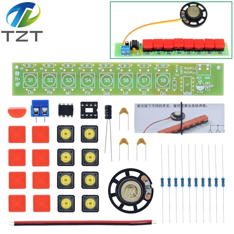 TZT 1 компл. DIY Kit NE555 компонентная электроника Модуль электрического пианино |