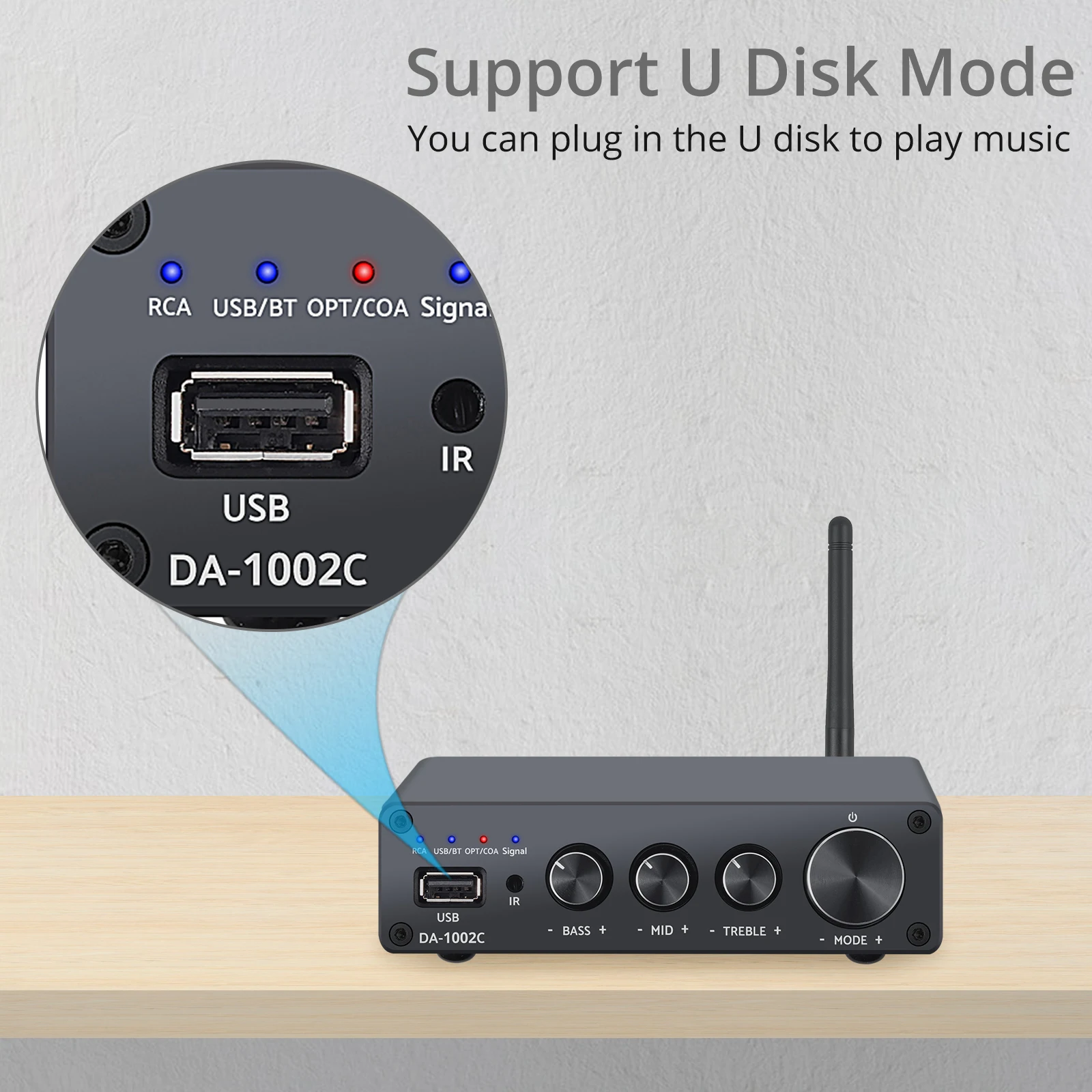 100 Вт + Bluetooth-совместимый аудио усилитель Hi-Fi цифровой мощности 192 кГц DAC оптический