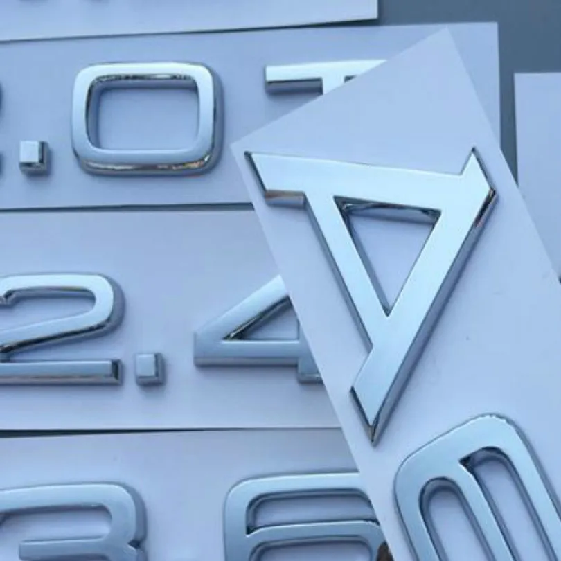 USA20 серебро ПВХ DIY буквы + цифры Автомобильная эмблема комбинация автомобиля