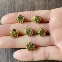 ju yuan 60pcs 10mm heart shaped bear palm handprint large hole spacer connector diy bracelet leather rope jewelry accessories