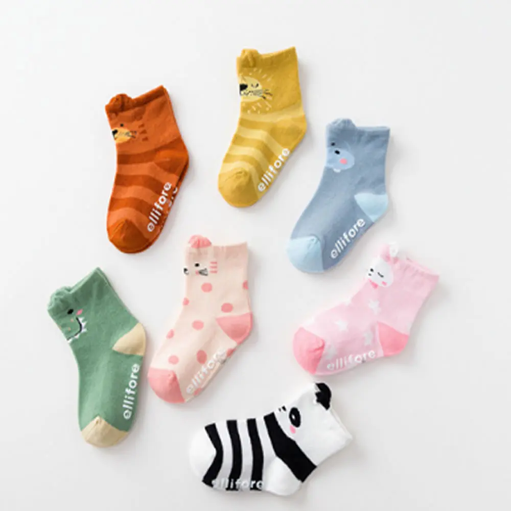 

Baby Socks Antiskid Animal Print Floor Sokken Toddler Cartoon stereo Socks Non-slip Short Sock Chaussette Infant Garcon