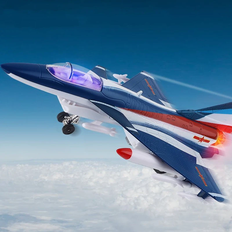 Модель самолета J10 из сплава модель имитация звука светильник металлическая с
