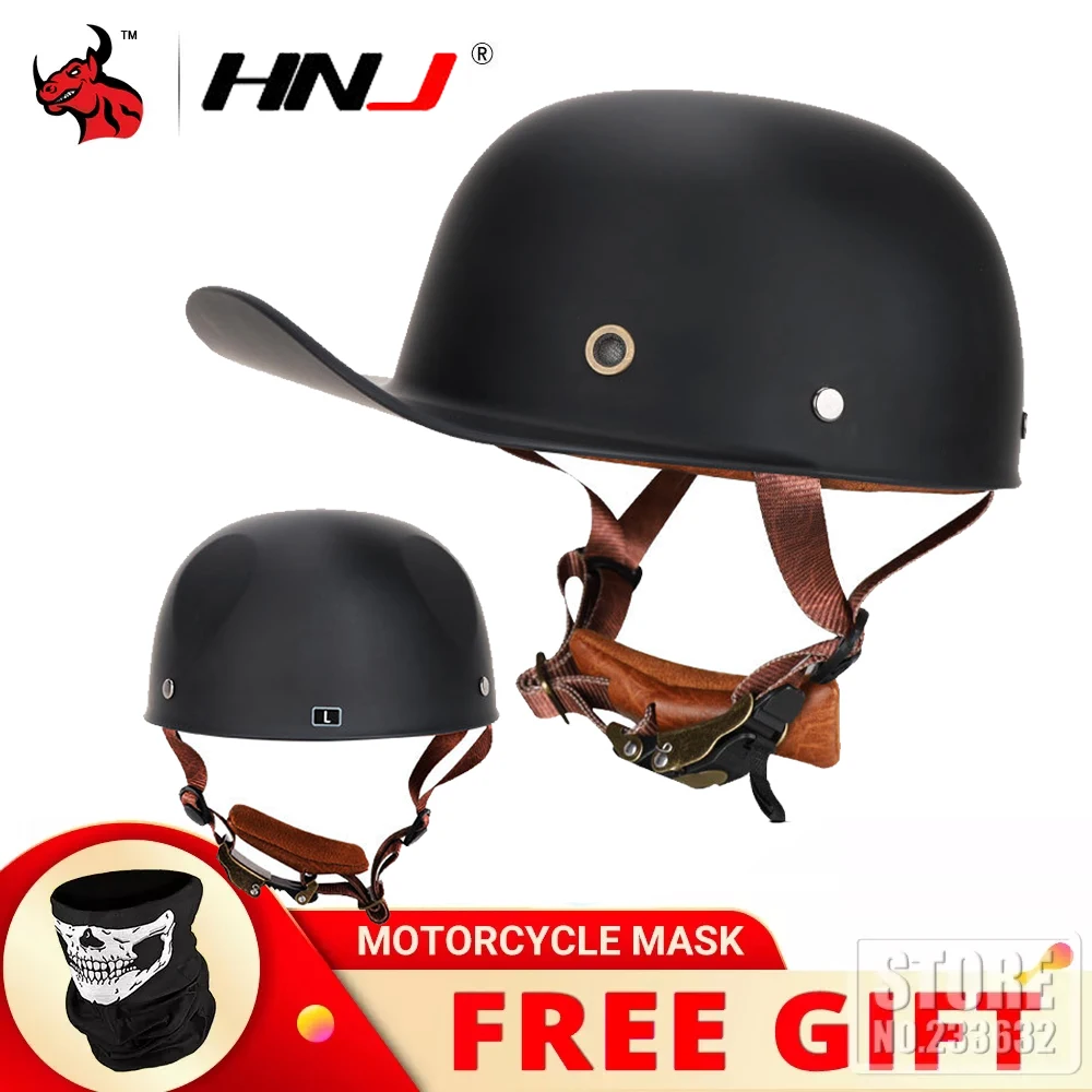

Шлем мотоциклетный HNJ с открытым лицом, винтажный полушлем для мотоциклистов в стиле ретро