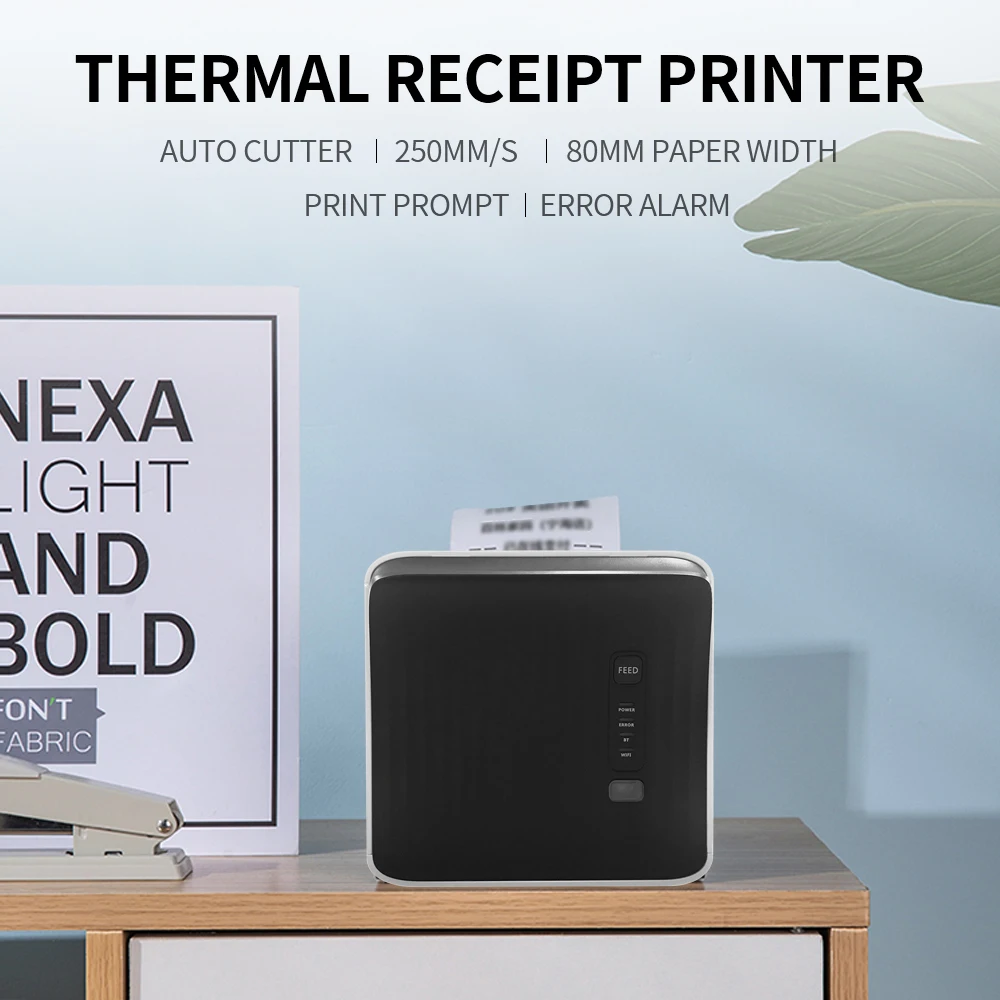 Portable P80A 80mm POS Printer Desktop Receipt Thermal Printing Auto Paper Cut Wall-Mounting Black | Компьютеры и офис