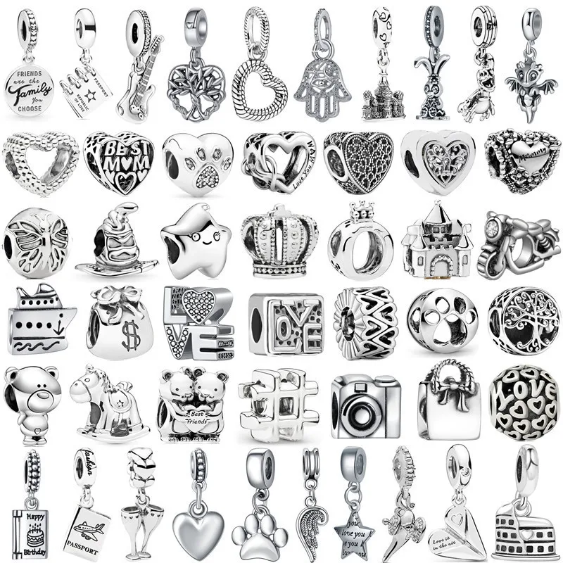NEW Silver Color Heart Angel Lady DIY Pendant Beads Jewelry Accessories Gift Suitable for Original Pandora Charm Bracelet