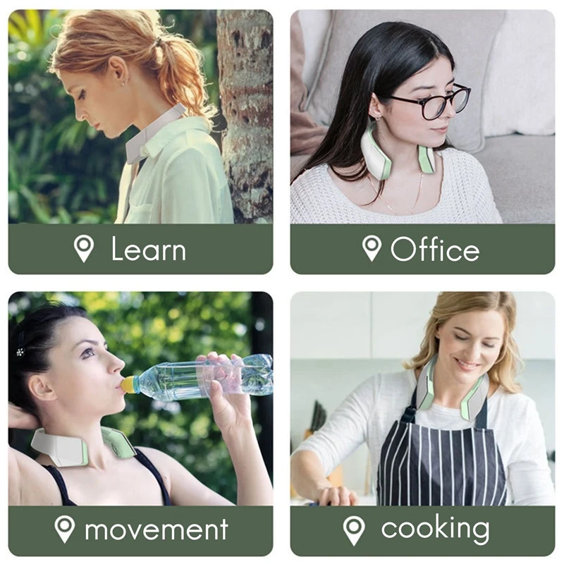 

Neck Fan,USB Rechargeable Fan Mute Sports Fans Leafless Hanging Neck Fans Air Cooler Wearable Neckband Fans