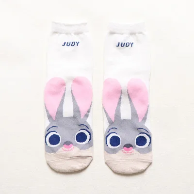 white Jerrinut теплые зимние женские носки с принтом Crazy Fancy Kawaii художественные носки милые красные Мультяшные животные модные хлопковые забавные носки 1 пара - Цвет: white