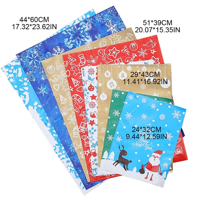 

Christmas Wrapping Bags Holiday Treats Pouch Goody Bag