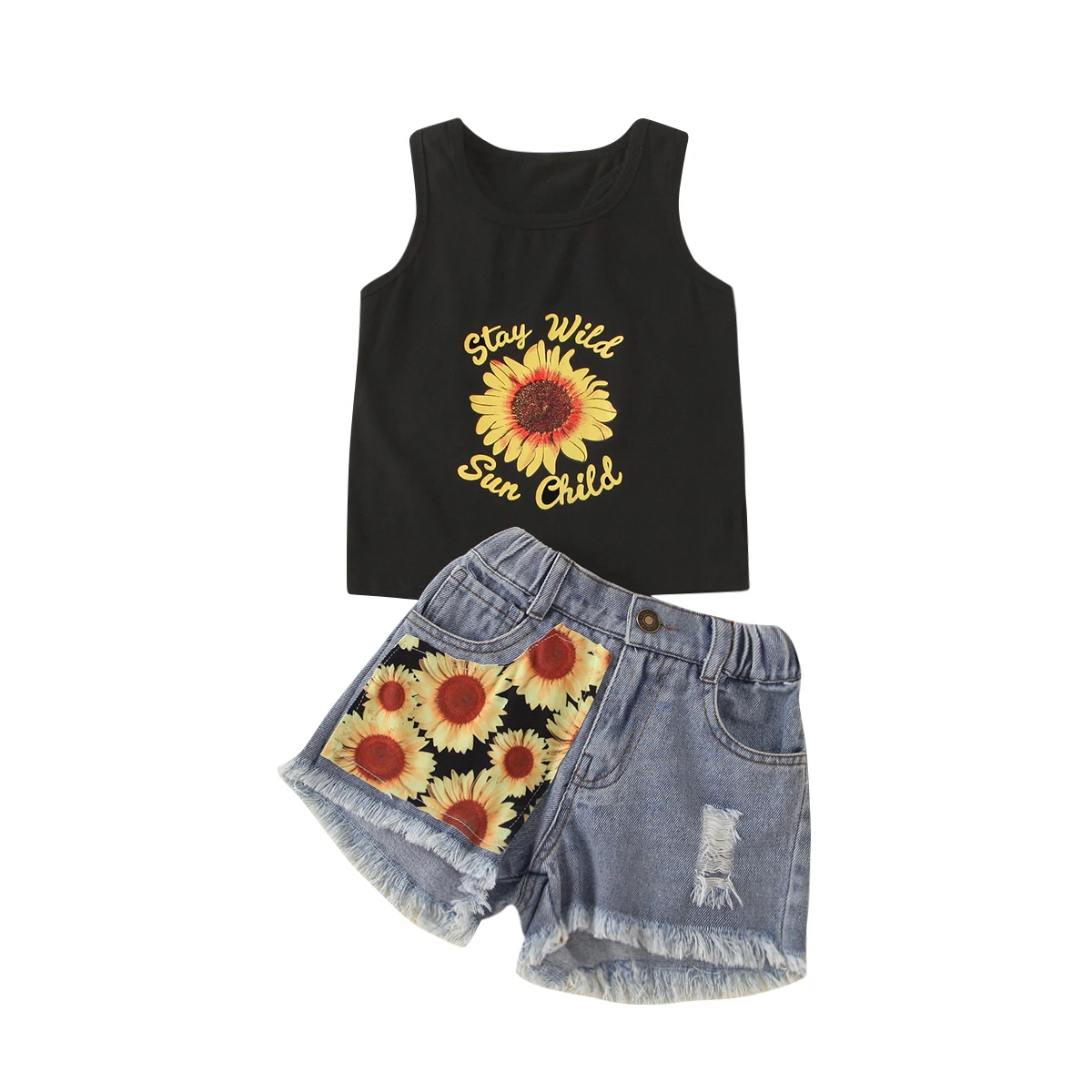 

Летний комплект детской одежды для девочек, 2 предмета