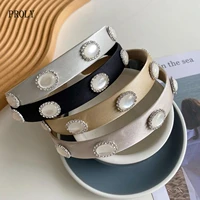 proly new fashion women headband top quality rhinestone hairband casual solid color headwear classic hair accessories