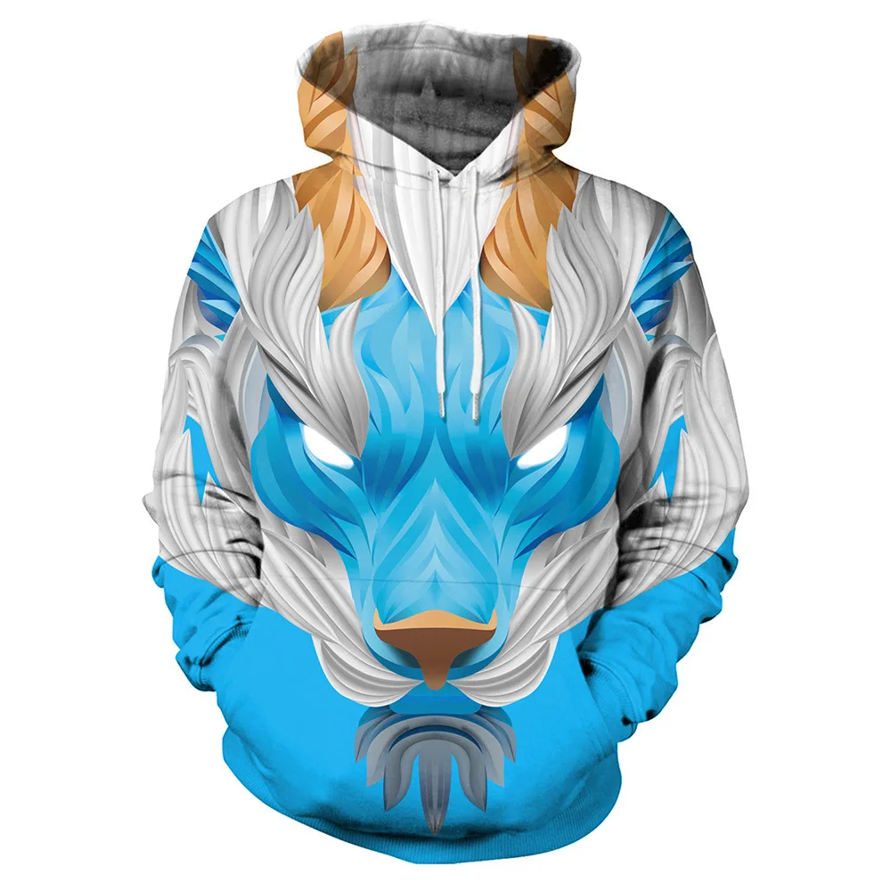 

2021 new lovely color Nine Tailed Fox animation tide brand Hoodie cross-border 3D digital printing Pullover