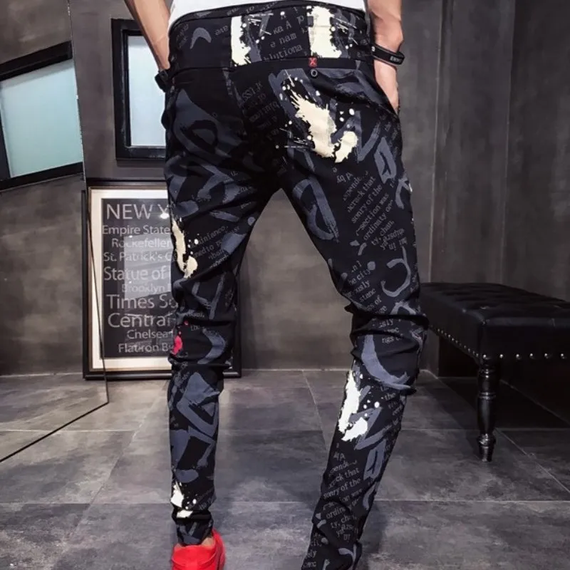 Размер 27-34 высокое качество Новое поступление мужские обтягивающие брюки с