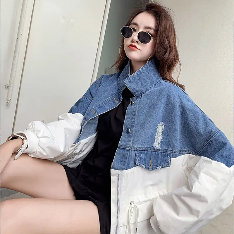 Женская Весенняя Осенняя Корейская поддельная двухкомпонентная Лоскутная