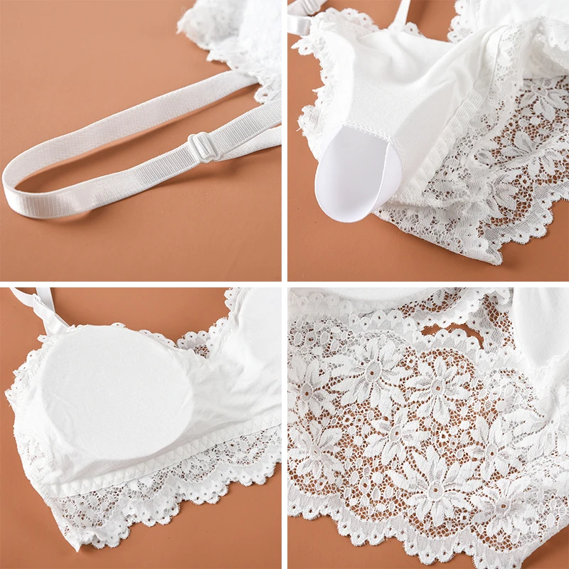 

Sexy Bra Women Lace Bralette Sexy Lingerie Underwear Wireless Padded Seamless Bra Ultra Strap Padded Bras for Women 1/2 Pcs