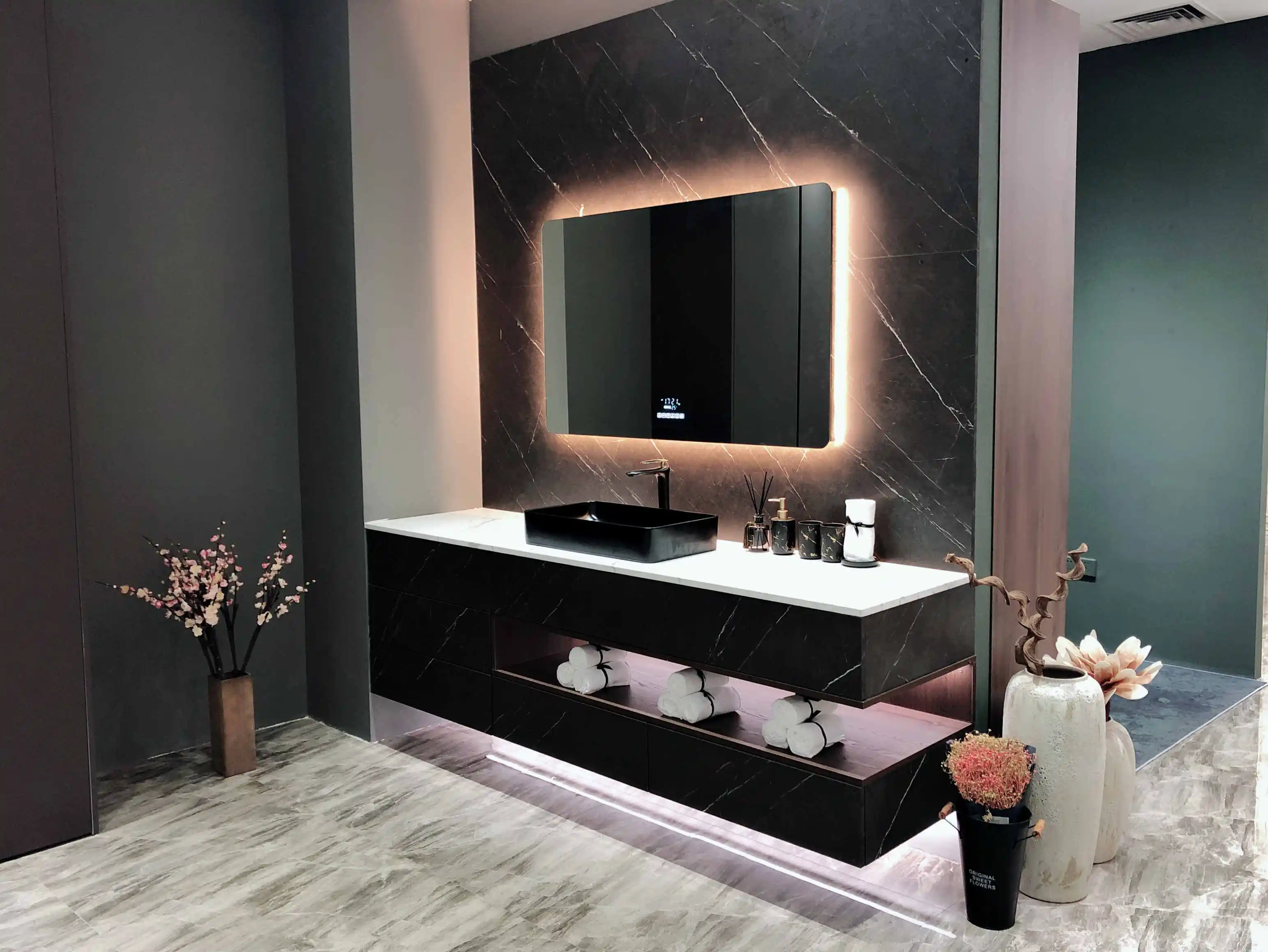 Современный индивидуальный шкафчик под раковину умное освещение для ванной