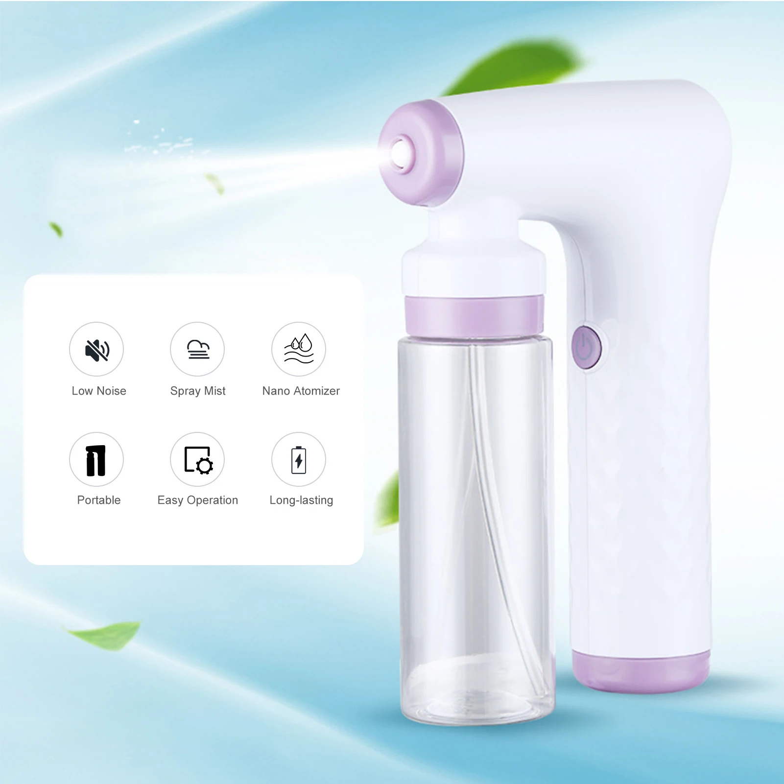 

Регулируемый беспроводной Электрический распылитель 120 мл, нано-паровой распылитель, распылитель тумана, паровой распылитель для волос