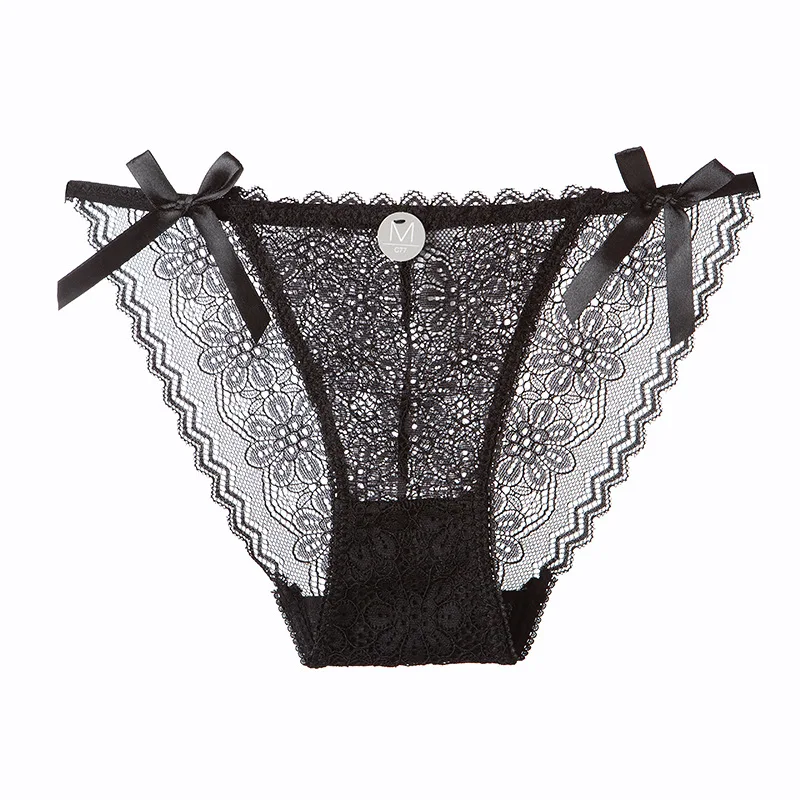 

5 Colors/hollow Lace Panties Hot Low Waist Seamless Sexy Transparent Mesh Ladies Briefs Student Bow Fashion Color Matching New