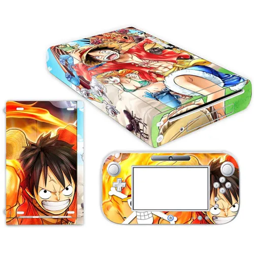 YS-WIIU-0076 Аниме one piece Luffy стикер кожи для nintendo wii u консоль крышка с пультами контроллер скины для геймпад для nintendo wii u наклейка - Цвет: YS-WIIU-0076