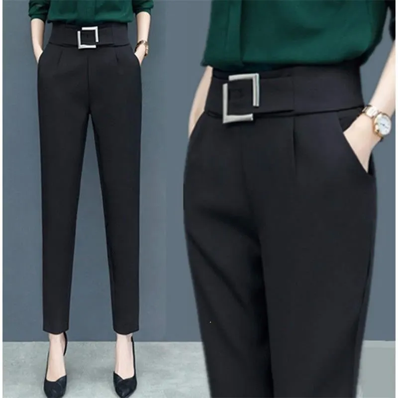 Женские брюки-карандаш 2020 высокая талия для девушек карьера офисные брюки