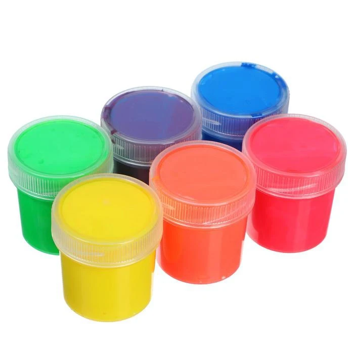 Acrylic paint set of 6 colors x 20 ml Calligrata Fluo fluorescent (frost-resistant) artistic drawing art painting for creation Paints Supplies Office
