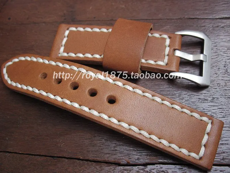 

Ремешок для часов из натуральной кожи, винтажный браслет для часов пам с толстой линией, 24 мм, аксессуары для наручных часов