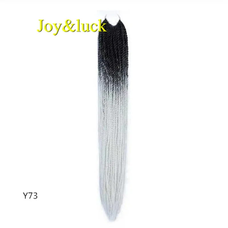 Y73 Joy& luck 24 дюйма Сенегальские закрученные крючком косички 30 прядей синтетические волосы для наращивания плетение волос - Цвет: Y73