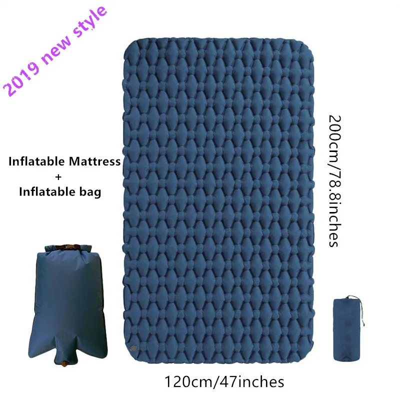 

Double Portable Mat Outdoor Camping Inflatable Mattress Ultralight Air Bed Tent Sleeping Pad Camp Moisture-proof Pad Camping Mat