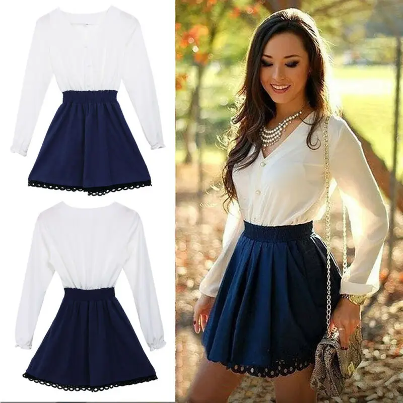 

2020 New Women Short Mini Dress vestidos Fashion Women long sleeve Spring Autumn V Neck Bodycon High Waist Dresses