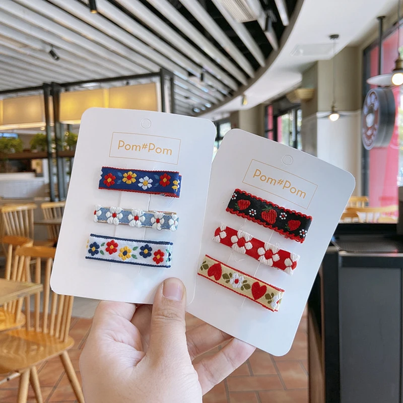 

Spring new product printing style ladies fashion hairpin set