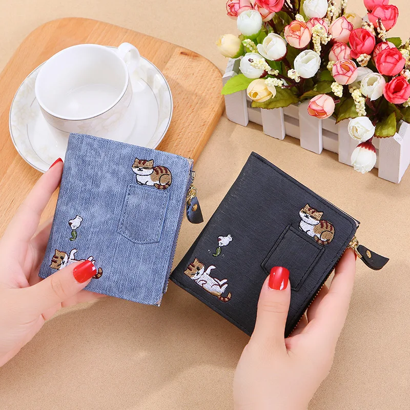 Кошелек женский кожаный с вышивкой кошелек отделением для монет и карт 2020 | Багаж