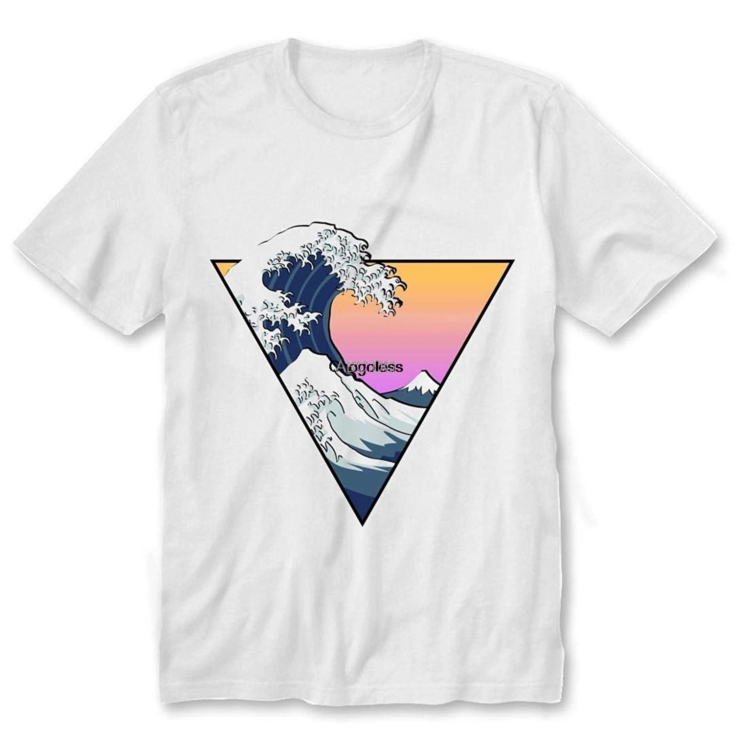 Белая футболка с капюшоном и надписью Great Wave|Мужские футболки| |