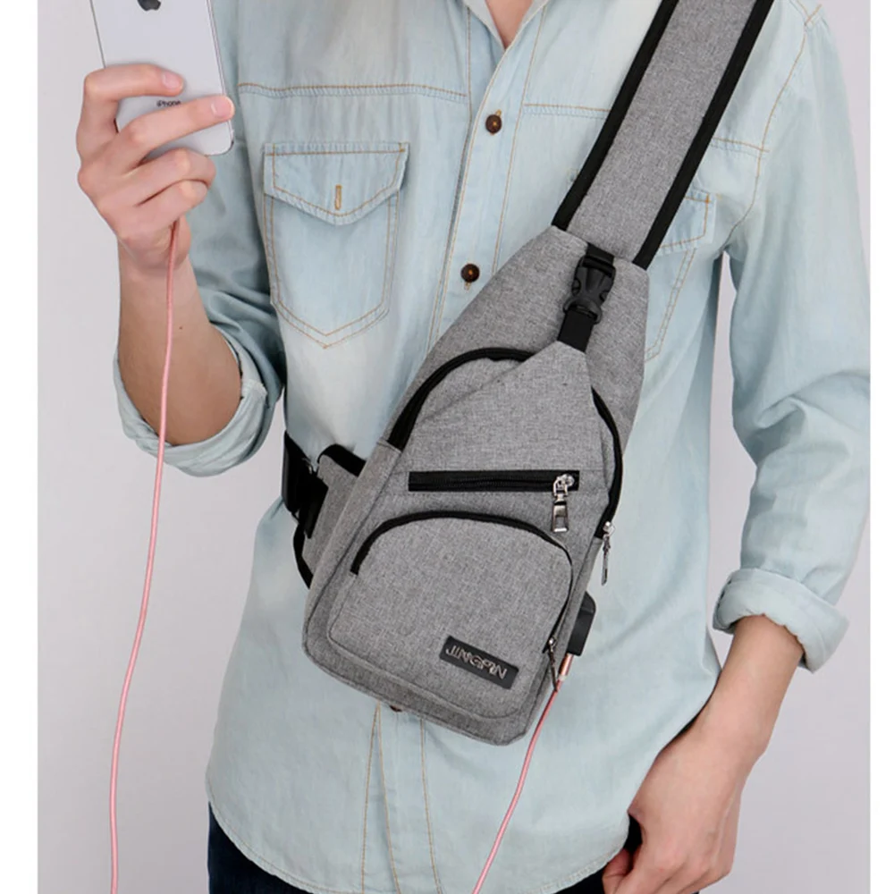 Usb зарядка нагрудная сумка водонепроницаемая износостойкая спортивная на одно
