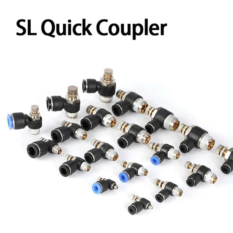 

10PCS Pneumatic Fittings Speed Switch SL6-M5 Cylinder Regulating Valve Throttle Valve SL4-01 4mm-12mm Pneumatic Connector SL6-01