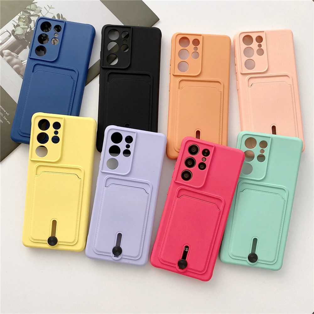 

Luxury Wallet Silicone Case for Samsung Galaxy S21 S20 FE S22 Ultra A12 A22 A32 A52 A72 A23 A33 A53 Card Holder Shockproof Cover