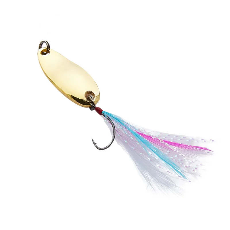 APADA Spoon 006 Tinplate 10g Strengthen Single HOOK+Feather 43mm Multicolor Metal Zinc alloy Fishing Lures | Спорт и развлечения