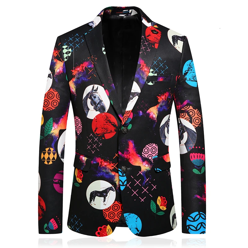 Erkek Ropa Para Hombre Moda Designer Blazer For Vintage Men Blazer Masculino Printing Stylish Blazer Stage Costume Club Outfits