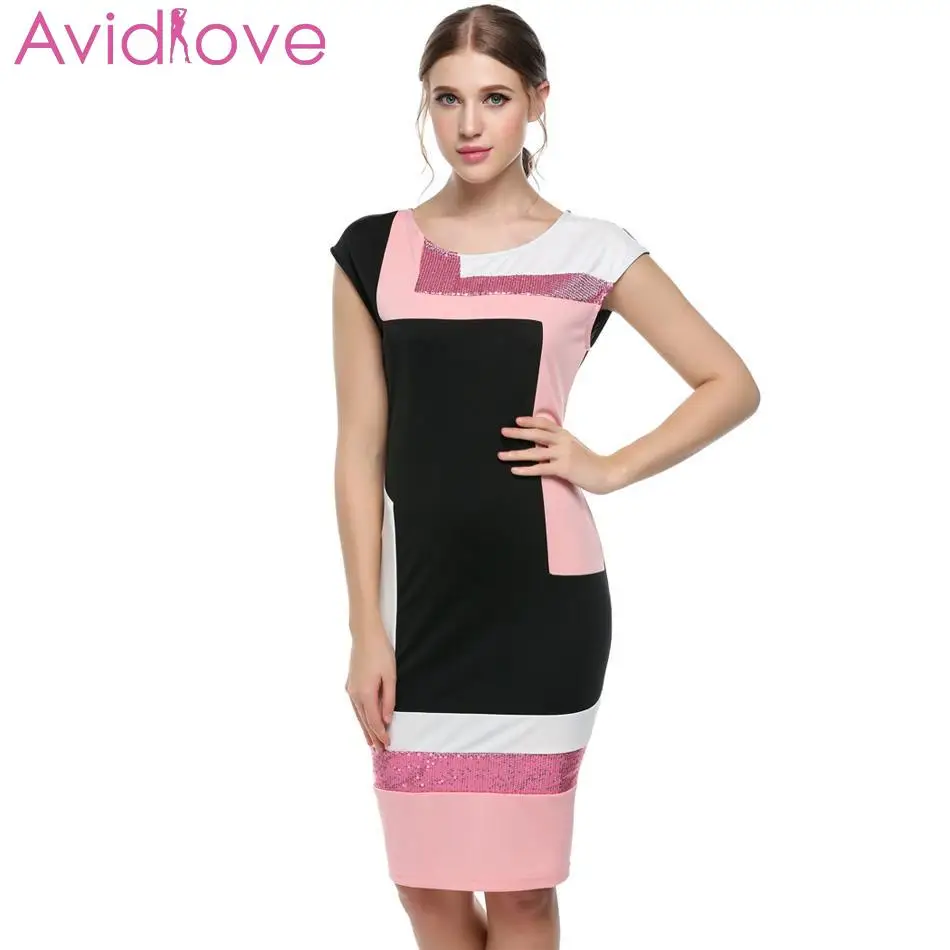 Finejo женское модное сексуальное тонкое геометрическое короткое платье карандаш