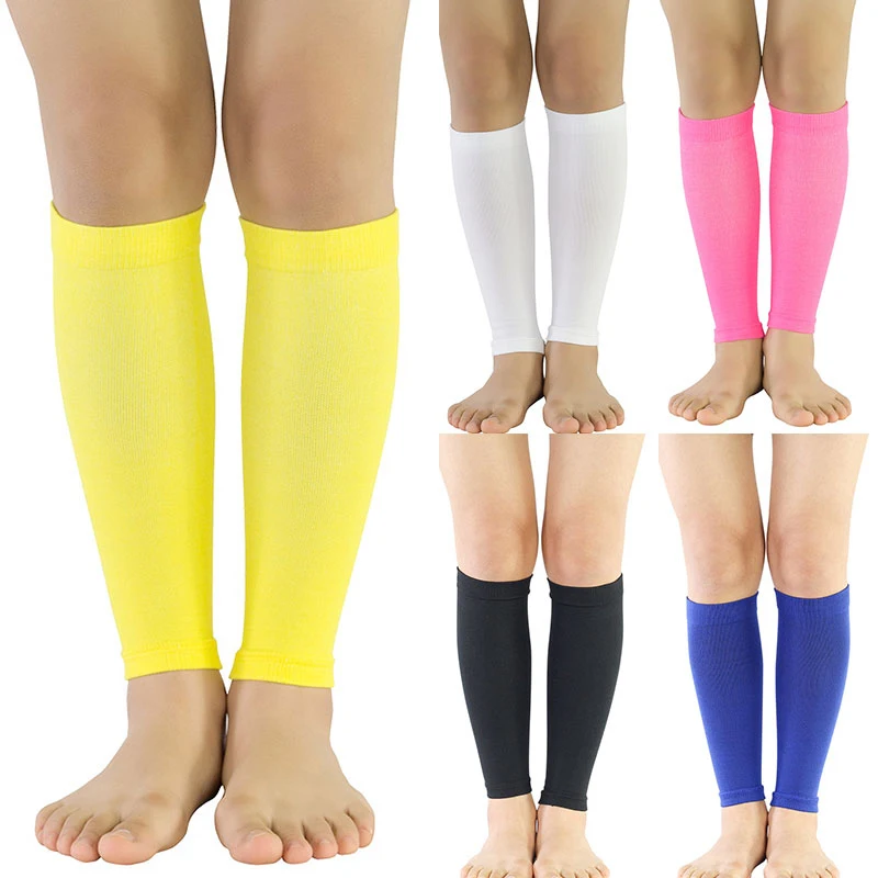

1 Pair Solid Color Leg Guard Compression Calf Sleeve Women Men Guards Football Basketball Volleyball Comfortable Soft Leg Sleeve